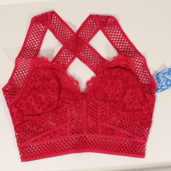 NWT Free People Sitting Pretty Brami in Red - Picture 7 of 9